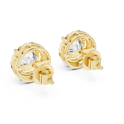 Elegant Lab Grown Diamond Stud Earrings in Gold for Women