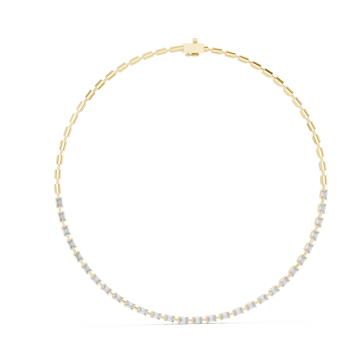 Elara Emerald Diamond Tennis Necklace