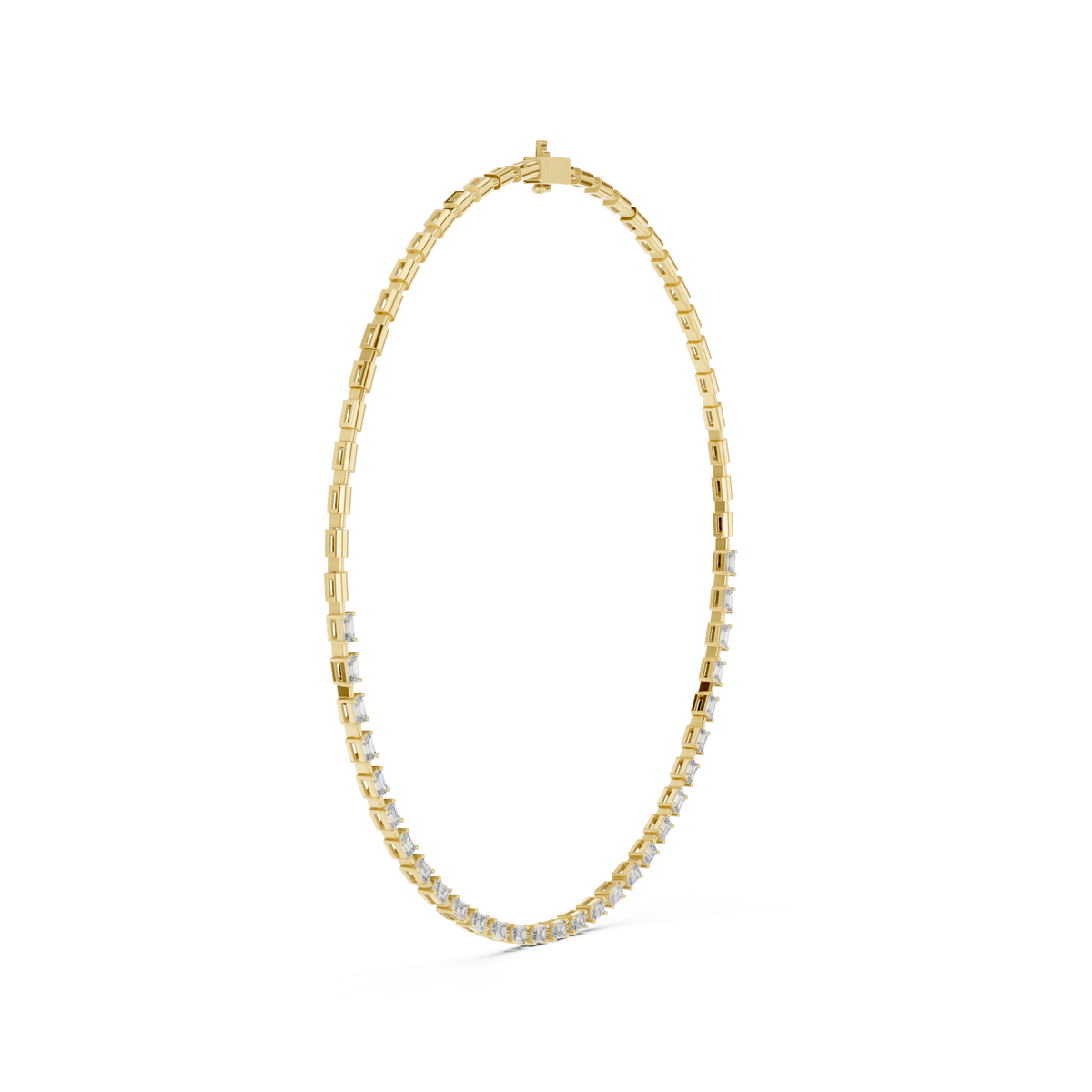 Elara Emerald Diamond Tennis Necklace