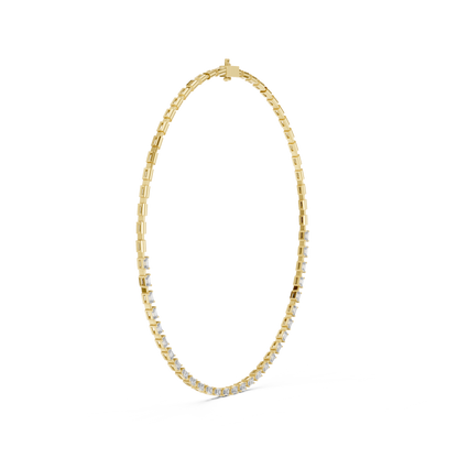 Elara Emerald Diamond Tennis Necklace