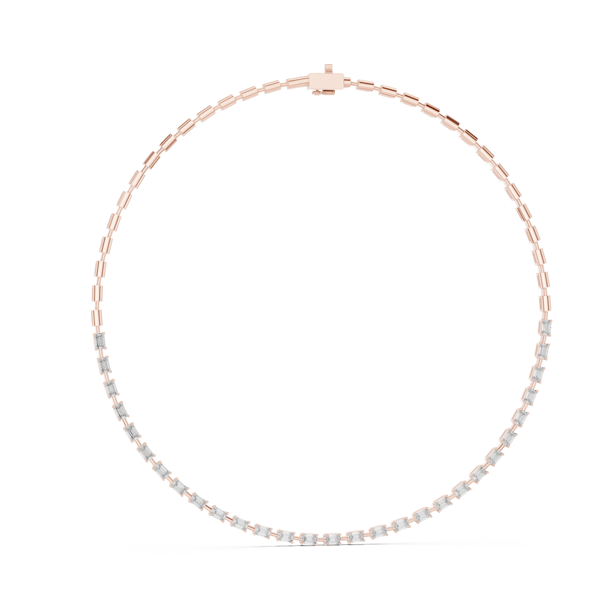 Elara Emerald Diamond Tennis Necklace
