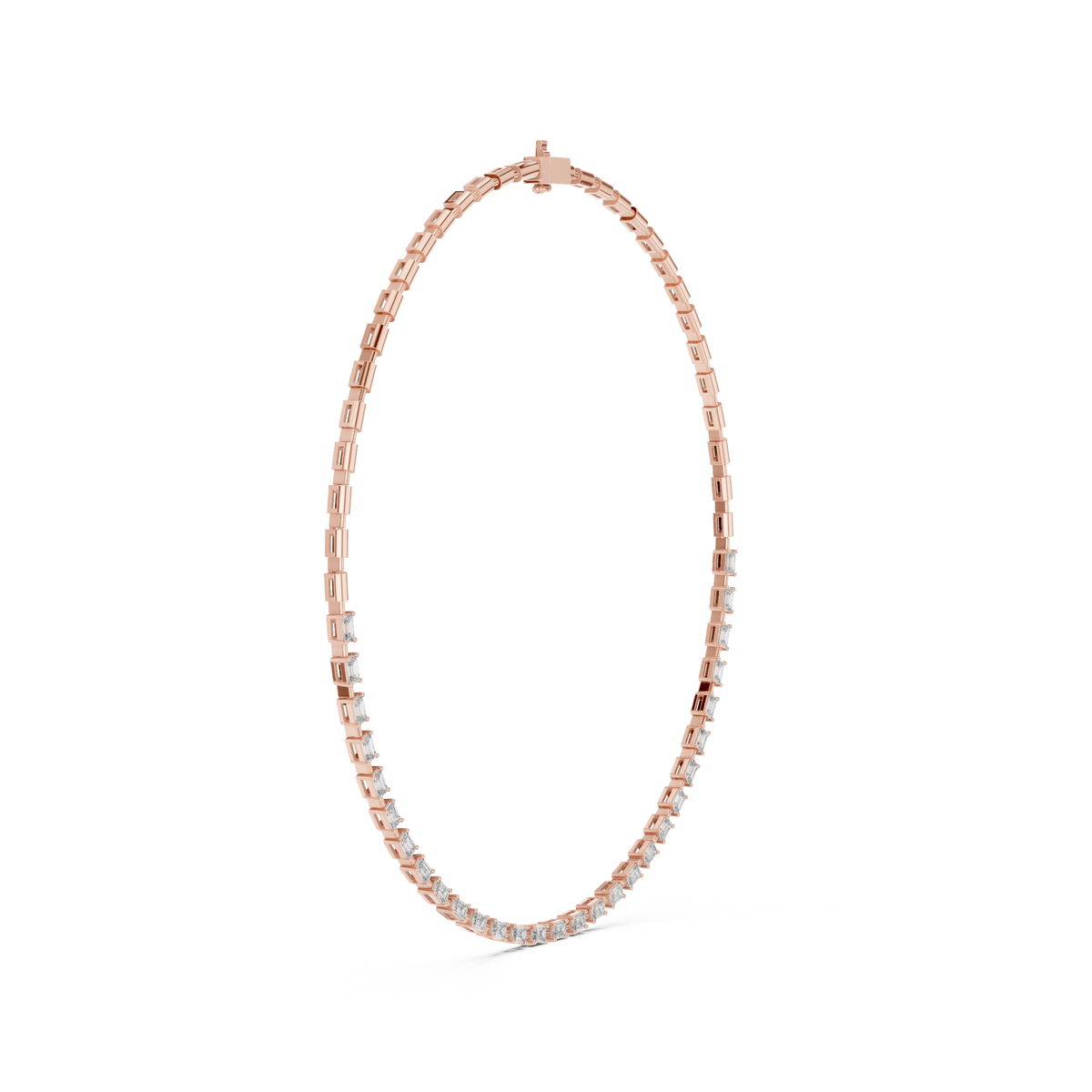 Elara Emerald Diamond Tennis Necklace