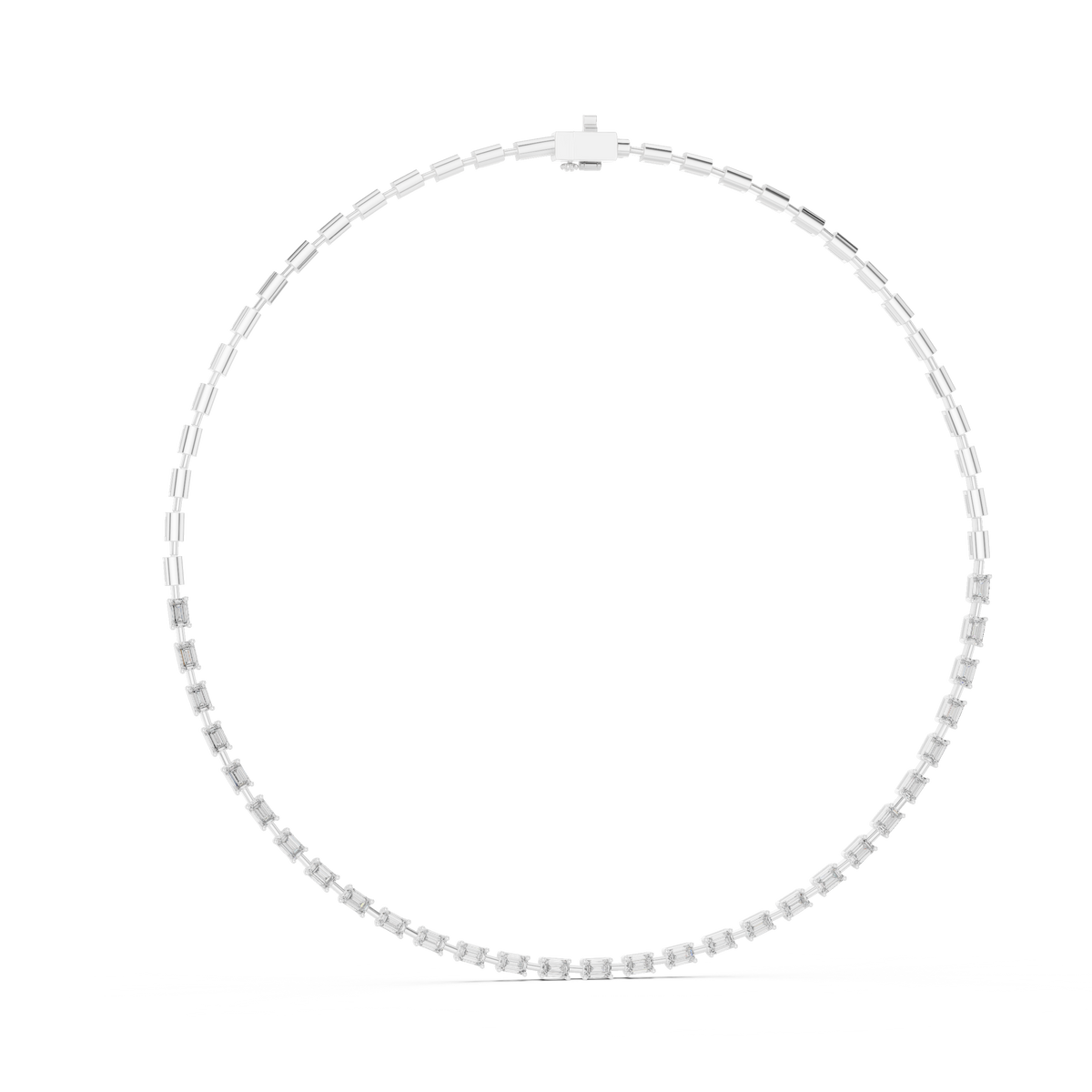 Elara Emerald Diamond Tennis Necklace
