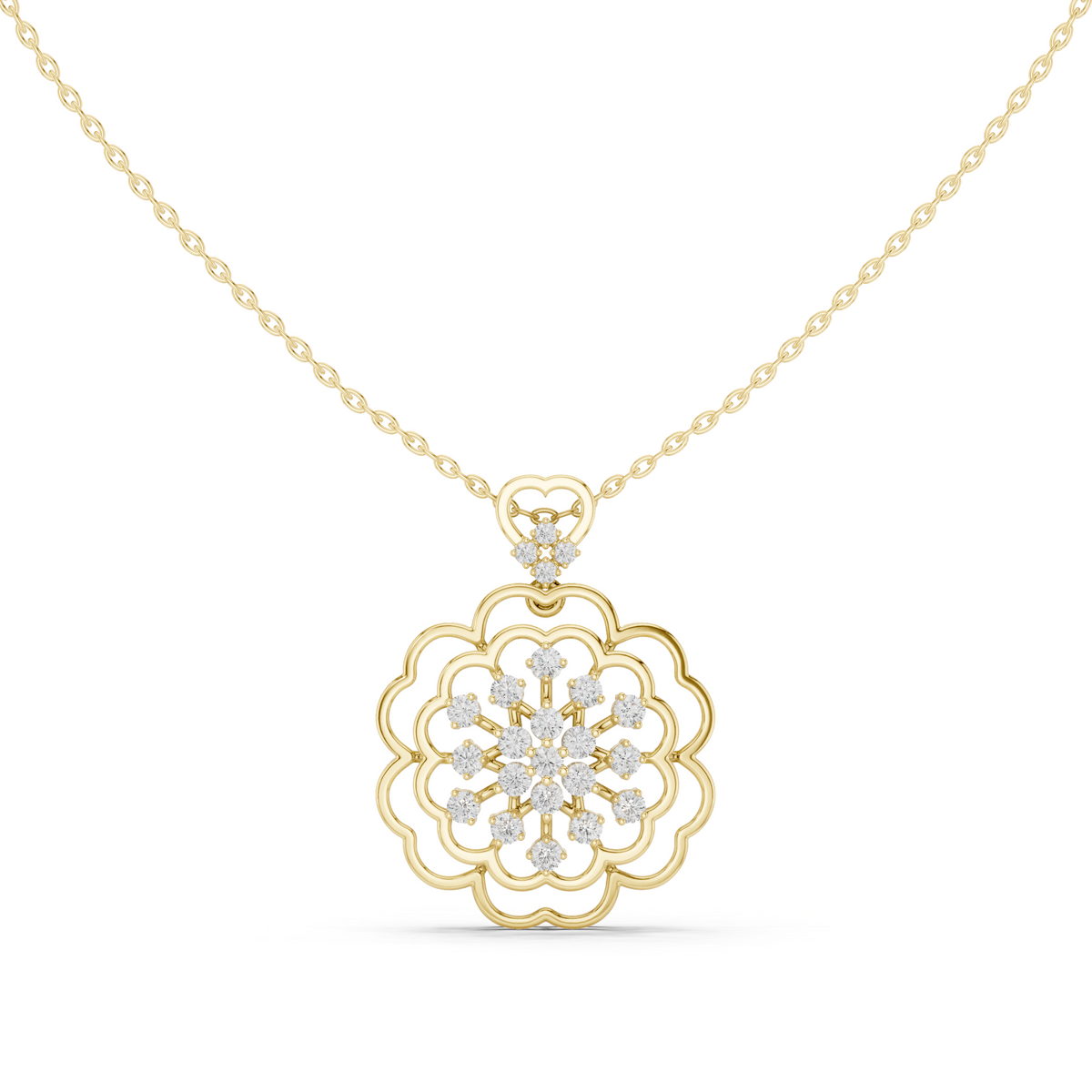 Elowira Floral Diamond Bloom Pendant