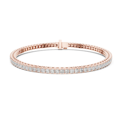 Imperial Prism Princess Cut Lab Grown Diamond Tennis Bracelet in Gold for Women's Classic Luxury Bracelet