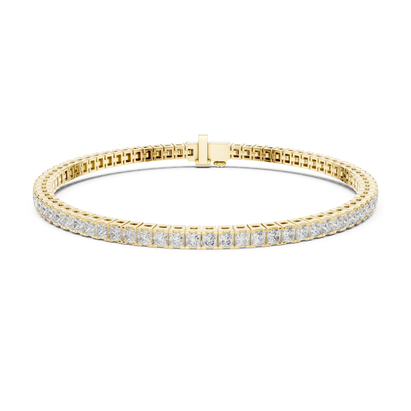Imperial Prism Princess Cut Lab Grown Diamond Tennis Bracelet in Gold for Women's Classic Luxury Bracelet