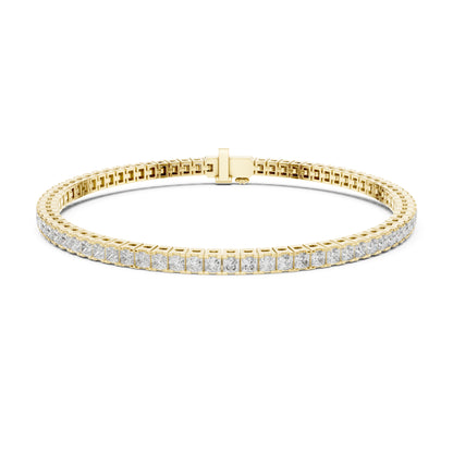 Imperial Prism Princess Cut Lab Grown Diamond Tennis Bracelet in Gold for Women's Classic Luxury Bracelet