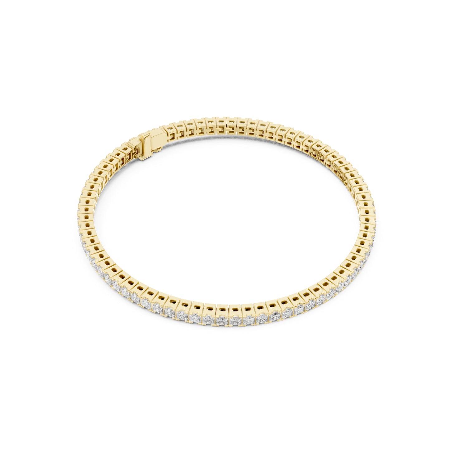 Imperial Prism Princess Cut Lab Grown Diamond Tennis Bracelet in Gold for Women's Classic Luxury Bracelet