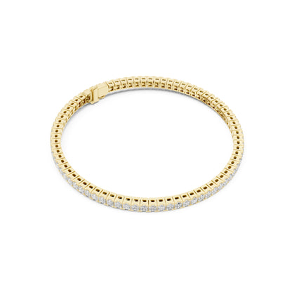 Imperial Prism Princess Cut Lab Grown Diamond Tennis Bracelet in Gold for Women's Classic Luxury Bracelet