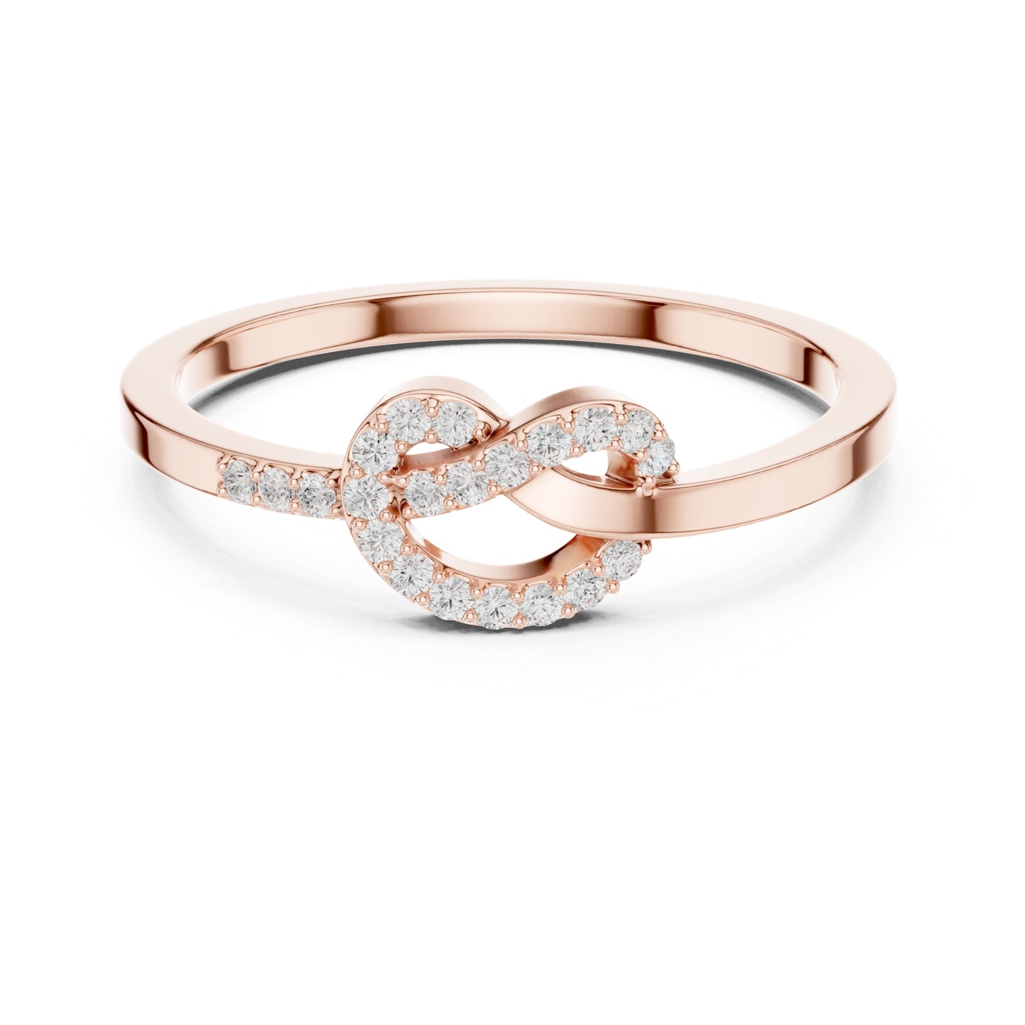 Liora Knot Round Lab Grown Diamond Ring in Gold for Women's Infinity Style for Everyday & Gifting