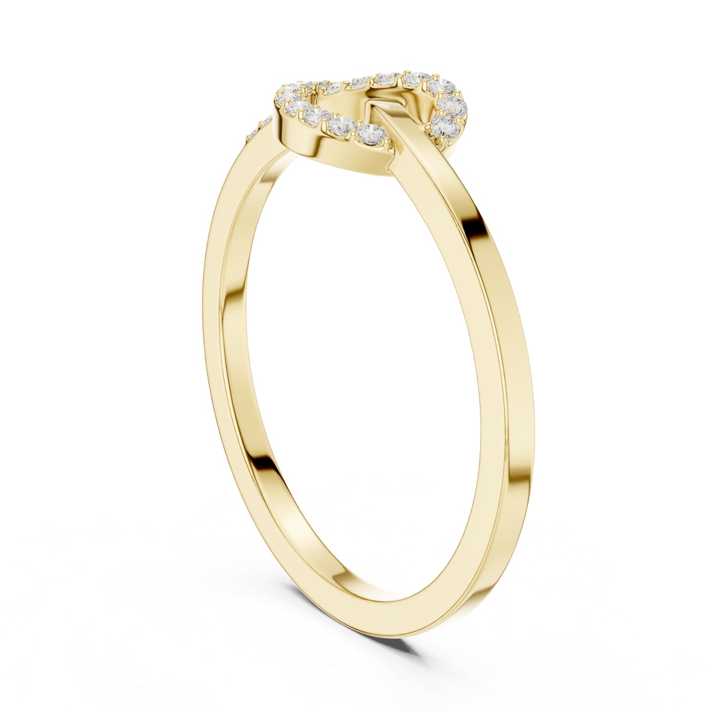 Liora Knot Round Lab Grown Diamond Ring in Gold for Women's Infinity Style for Everyday & Gifting