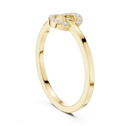 Liora Knot Round Lab Grown Diamond Ring in Gold for Women's Infinity Style for Everyday & Gifting