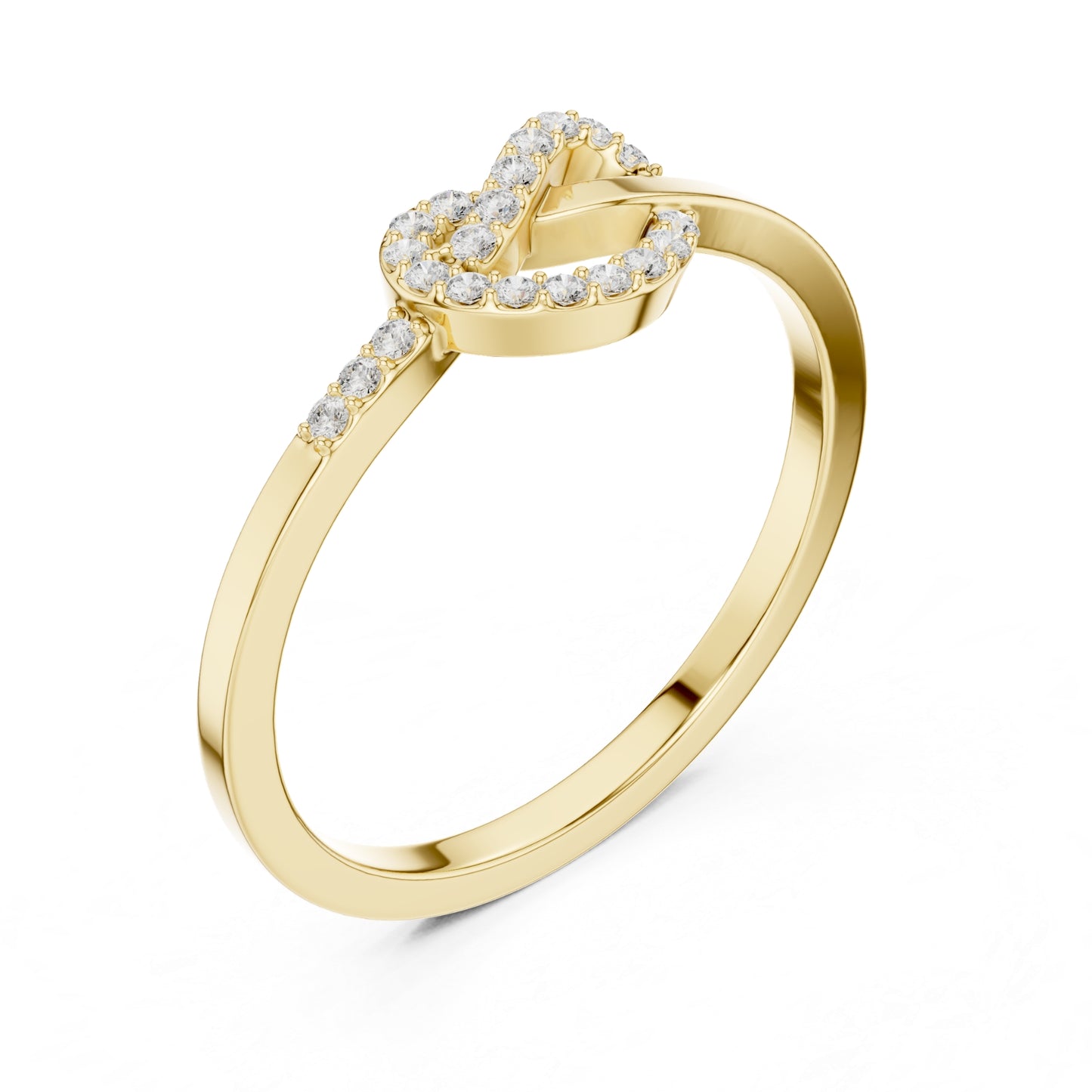 Liora Knot Round Lab Grown Diamond Ring in Gold for Women's Infinity Style for Everyday & Gifting
