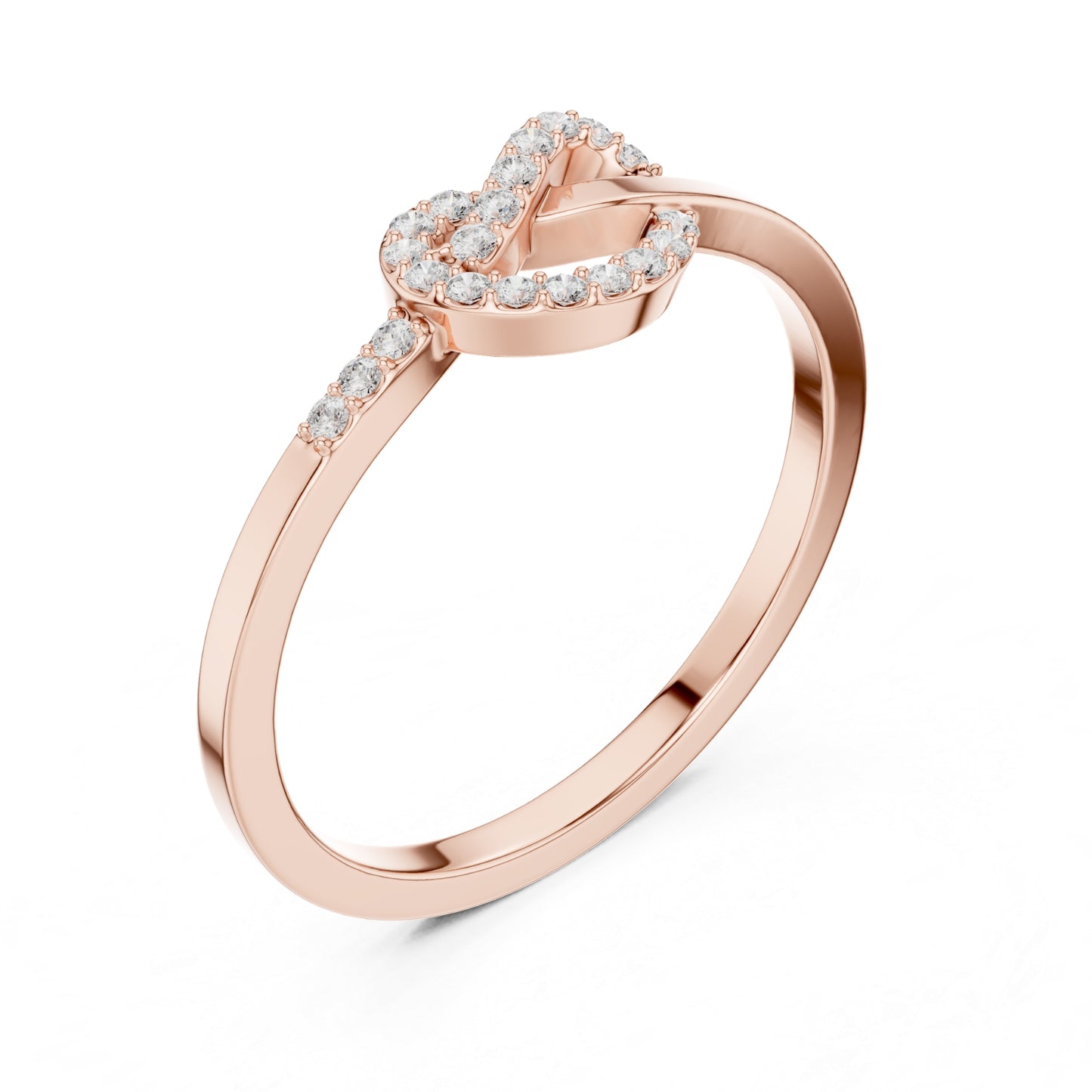 Liora Knot Round Lab Grown Diamond Ring in Gold for Women's Infinity Style for Everyday & Gifting