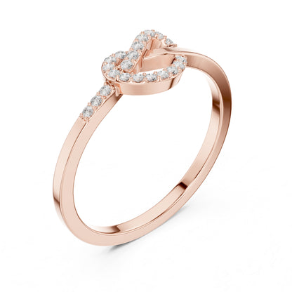 Liora Knot Round Lab Grown Diamond Ring in Gold for Women's Infinity Style for Everyday & Gifting
