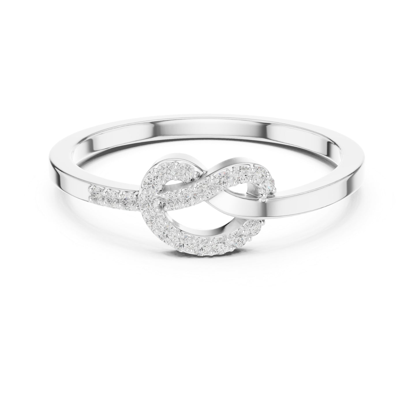 Liora Knot Round Lab Grown Diamond Ring in Gold for Women's Infinity Style for Everyday & Gifting