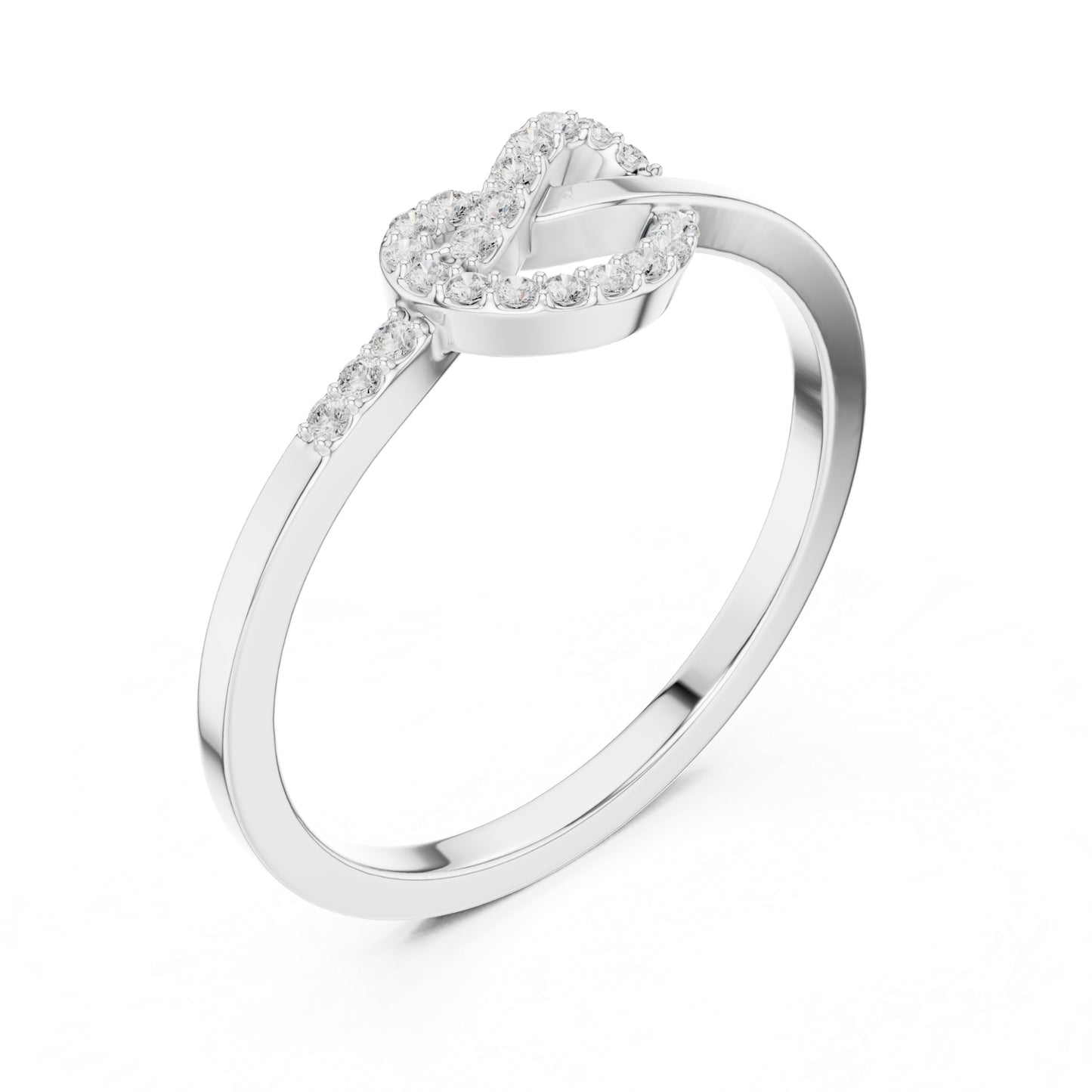 Liora Knot Round Lab Grown Diamond Ring in Gold for Women's Infinity Style for Everyday & Gifting