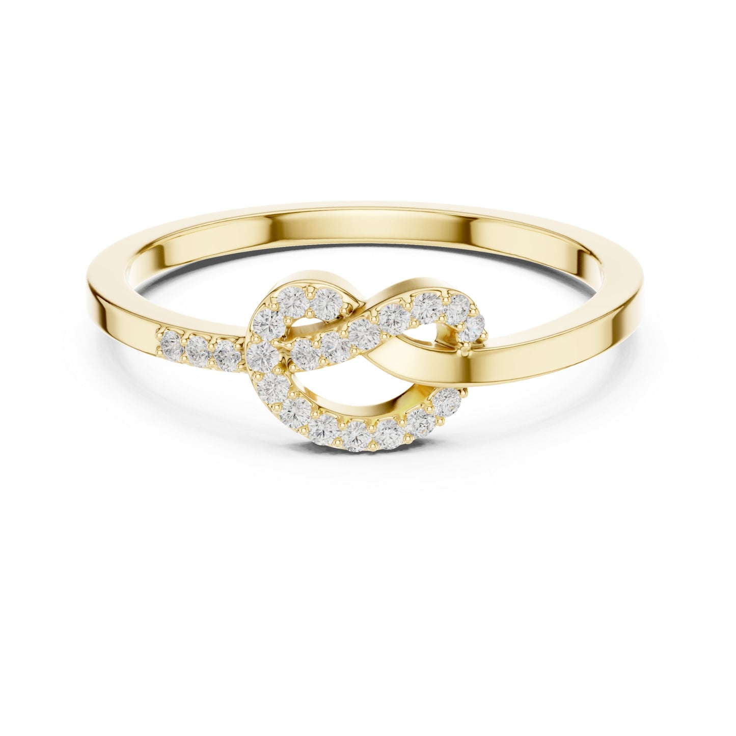 Liora Knot Round Lab Grown Diamond Ring in Gold for Women's Infinity Style for Everyday & Gifting