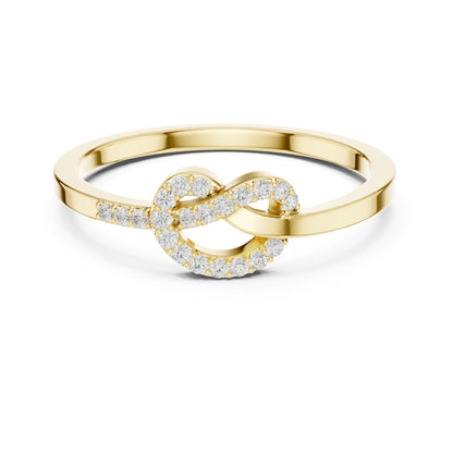 Liora Knot Round Lab Grown Diamond Ring in Gold for Women's Infinity Style for Everyday & Gifting