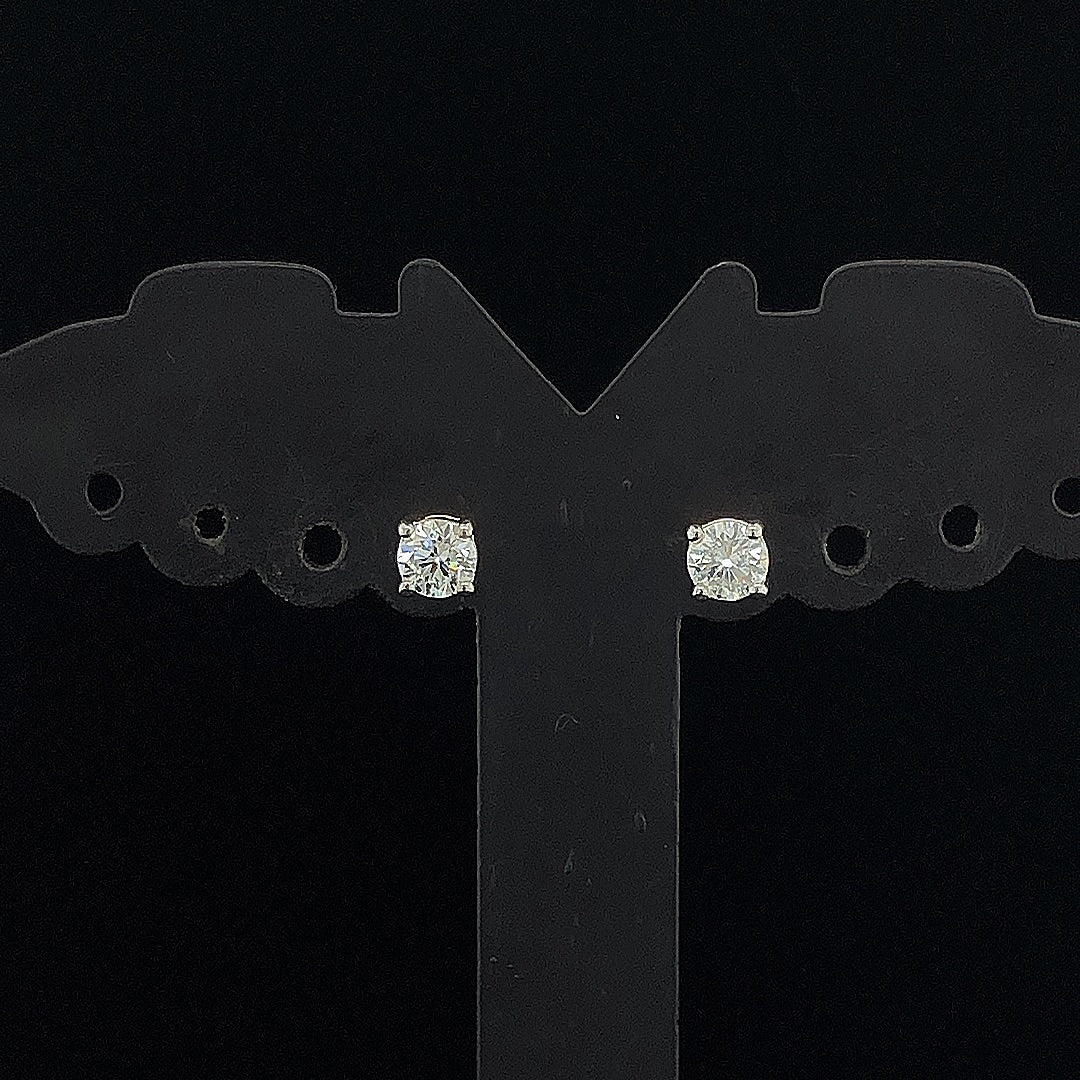 Aurielle Classic Round Lab Grown Diamond Stud Earrings in Gold for Women