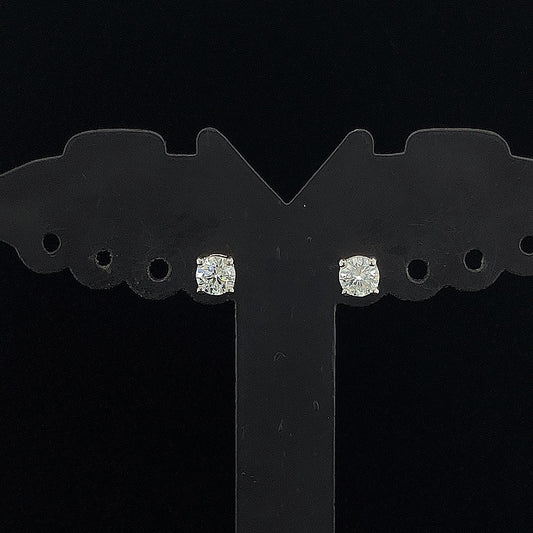 Aurielle Classic Round Lab Grown Diamond Stud Earrings in Gold for Women