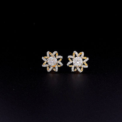 Elegant Swirl Shaped Diamond Earring