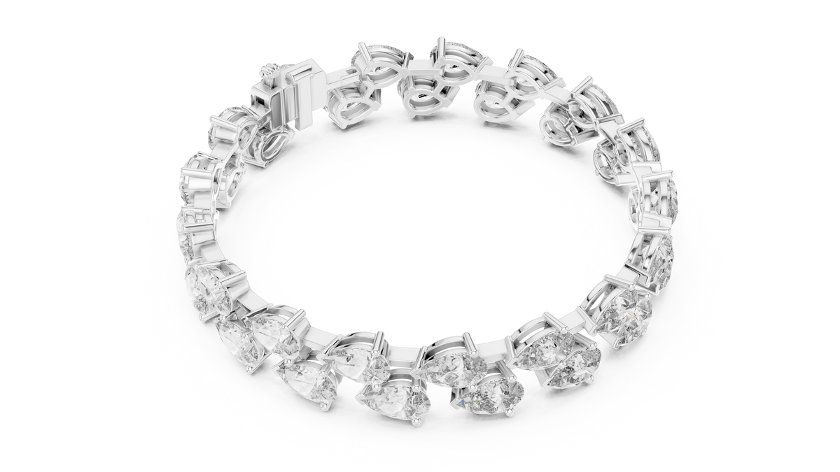 Elvaris Pear Diamond Tennis Bracelet