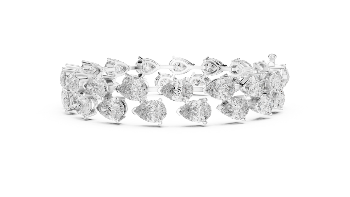 Elvaris Pear Diamond Tennis Bracelet