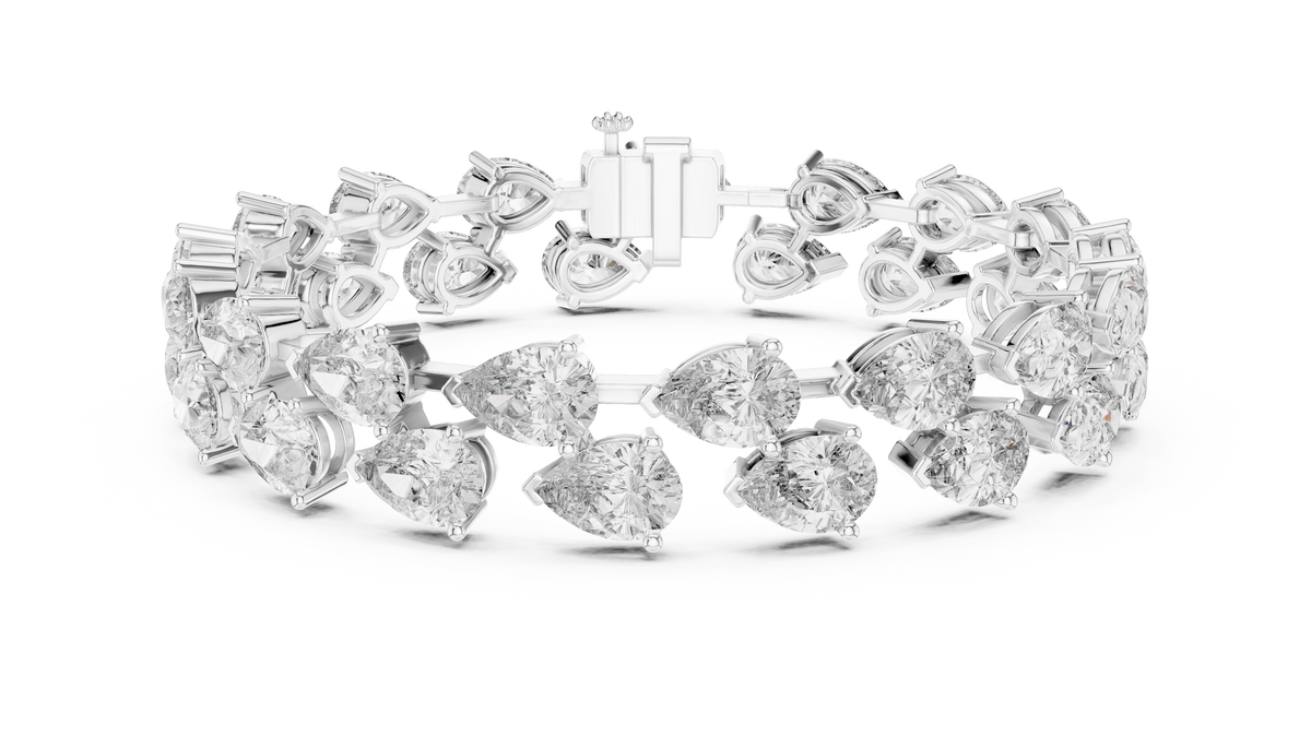 Elvaris Pear Diamond Tennis Bracelet