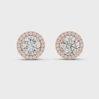 Elegant Lab Grown Diamond Stud Earrings in Gold for Women
