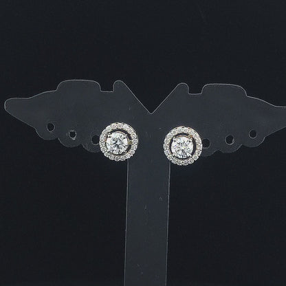 0.75cts Round Halo Diamond Earring