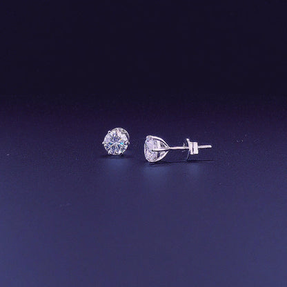 1.00cts Brilliant Round Solitaire Diamond Earring