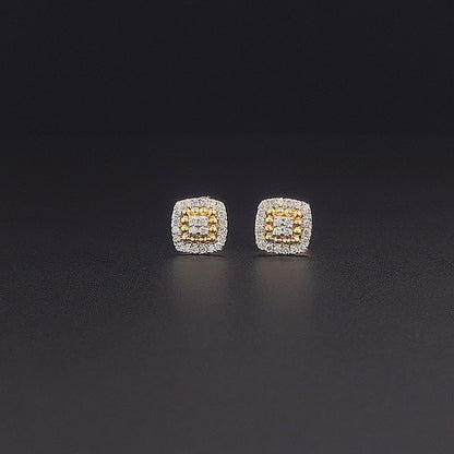 Classic Square Round diamond Earring