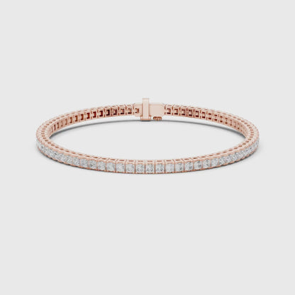 Imperial Prism Princess Cut Lab Grown Diamond Tennis Bracelet in Gold for Women's Classic Luxury Bracelet