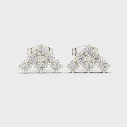 Celestial Peak Moissanite Stud Earrings in 925 Sterling Silver