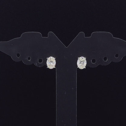 0.65cts Solitaire Oval Diamond Earrings