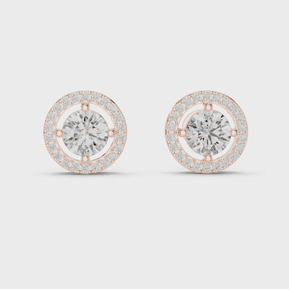 Aurelia Imperial Halo Solitaire Studs