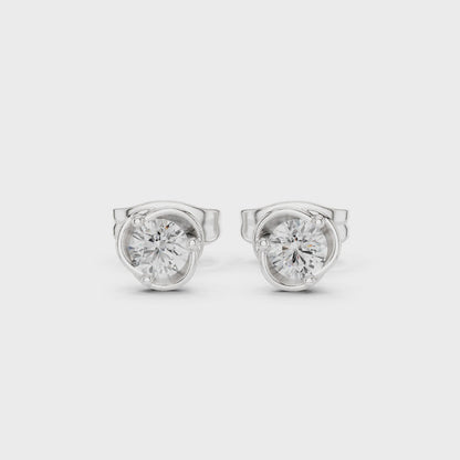 Eternal Spark Moissanite Solitaire Stud Earrings in 925 Sterling Silver