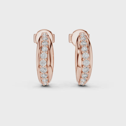 Aurelia Pavé Crescent Hoop Studs