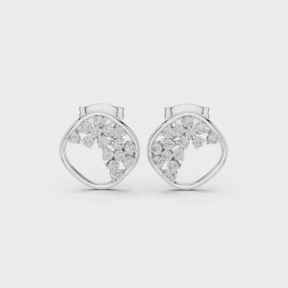 Celestial Vine Moissanite Stud Earrings in 925 Sterling Silver