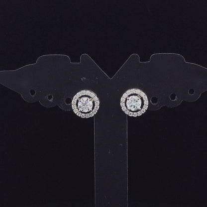 0.50cts Brilliant Round Halo Diamond Earring