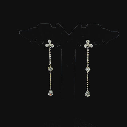 Pear & Round Drop Earring