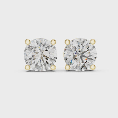 2.00cts Brilliant Round Diamond Solitaire Stud Earrings
