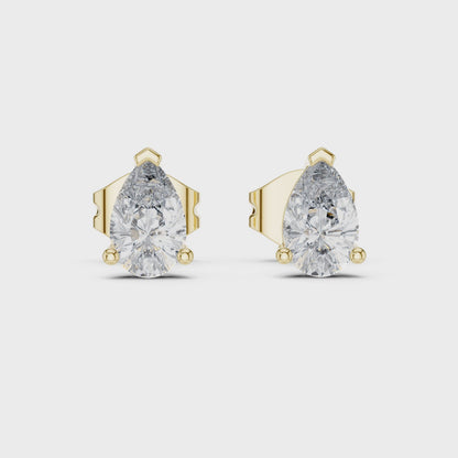 Elara Pear Brilliance Solitaire Stud