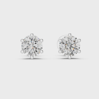 Timeless Brilliance Round Moissanite Solitaire Stud Earrings in 925 Sterling Silver