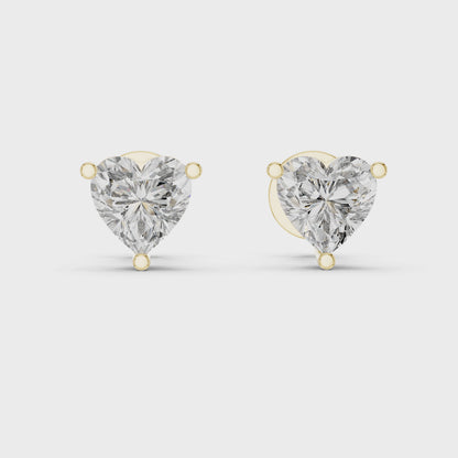 Aurelia Heart Cut Solitaire Studs
