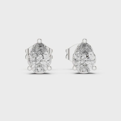Eternal Dew Pear Cut Moissanite Stud Earrings in 925 Sterling Silver