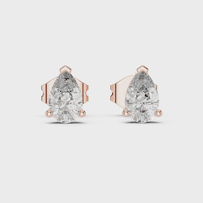 Elara Pear Brilliance Solitaire Stud