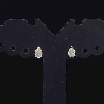 0.35cts Solitaire pear Diamond Earring