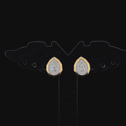 Stylish Round Diamond Pear Cluster Earring